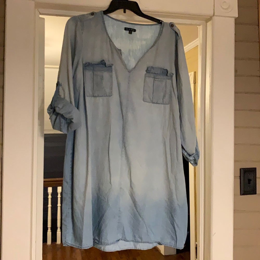 Light denim shirt dress